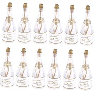 12 Champagne Bubbles Bottles for Weddings and Parties - Refillable Empty Bubble